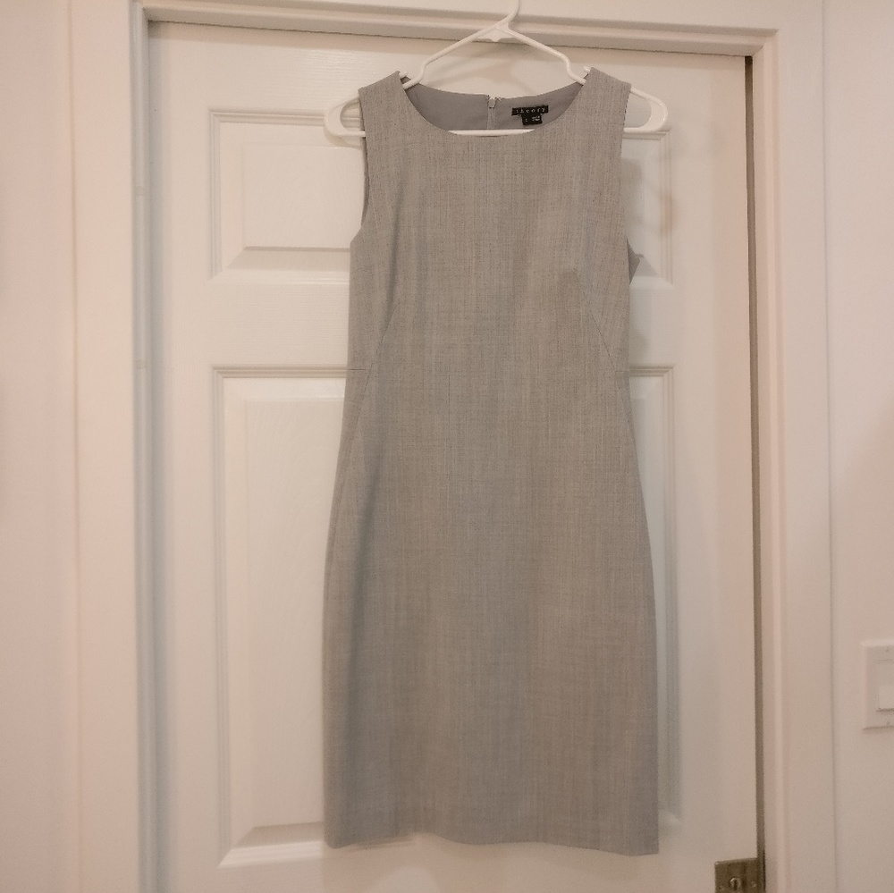 Theory light grey sleeveless dress